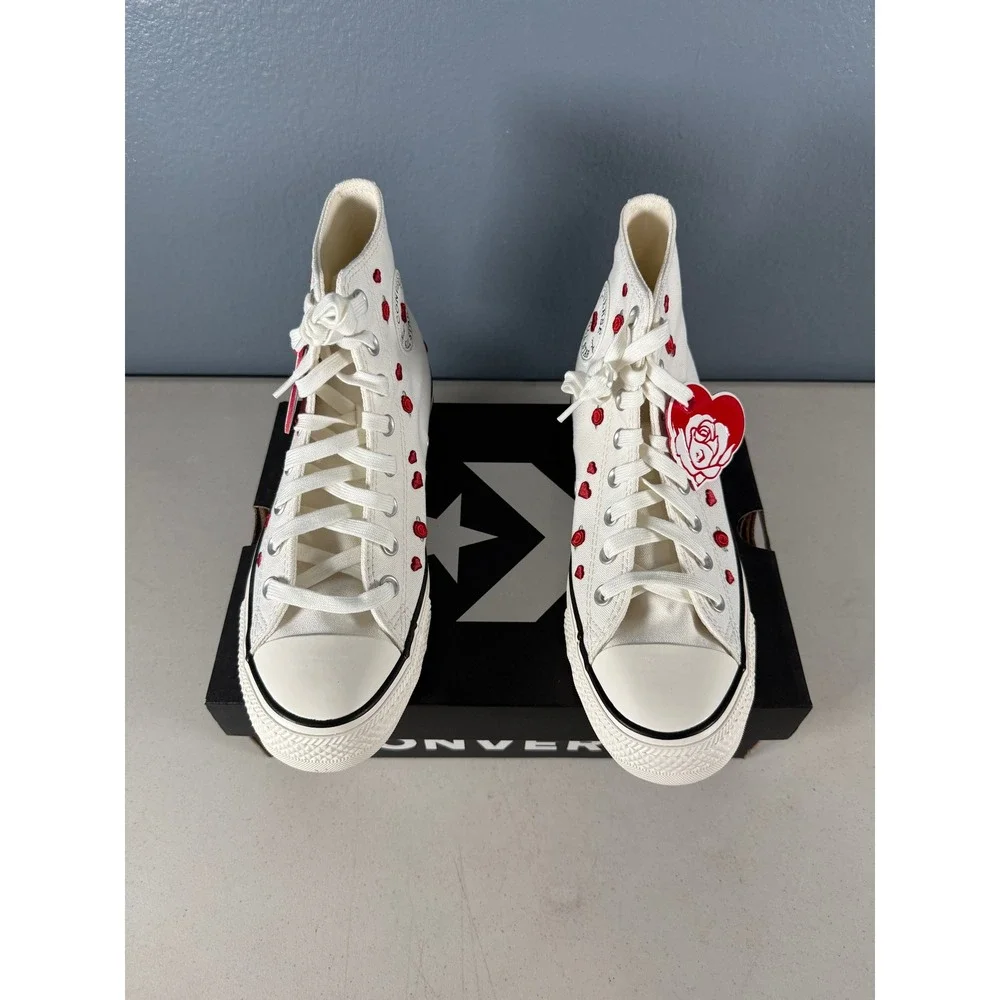 Converse Chuck Taylor All Star Hi Roses Hearts Vintage White A13650C Womens 10 - Picture 4 of 8